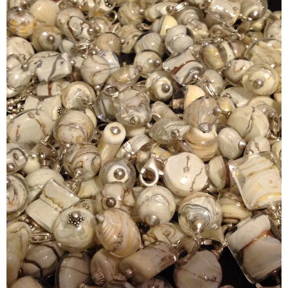 Lela Belle Hand Blown Murano Glass Beads - Set of 9 - Shades of Blue A10 - Picture 8 of 12